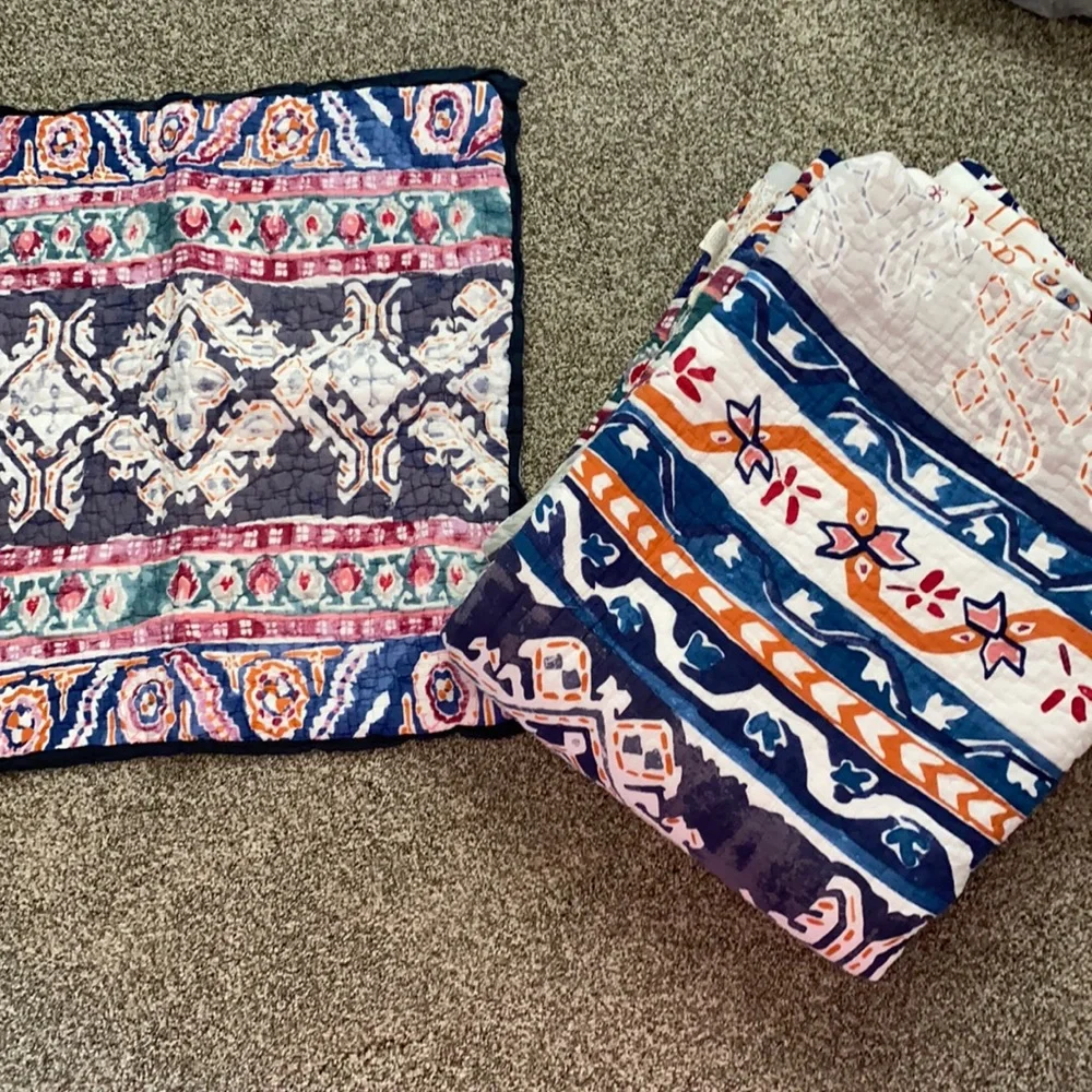 Anthropologie Rafaella Twin Quilt & Quilt Euro Sham